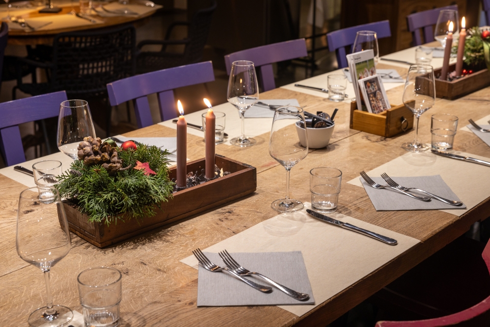 Restaurant events weihnachtsfeier tischdeko